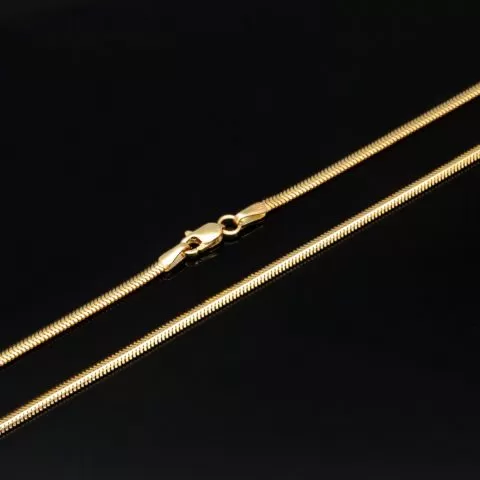 Hochwertige Fischgräten-Halskette aus 14-karätigem 585er Gold mit stilvoller Optik und zeitloser Eleganz für Damen - ca. 50cm, 2mm
