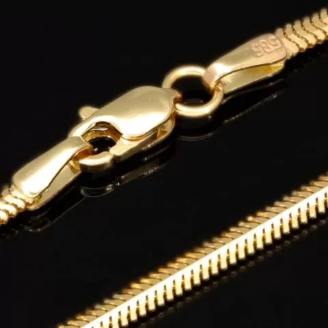 Hochwertige Fischgräten-Halskette aus 14-karätigem 585er Gold mit stilvoller Optik und zeitloser Eleganz für Damen - ca. 50cm, 2mm