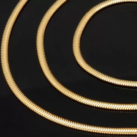 Hochwertige Fischgräten-Halskette aus 14-karätigem 585er Gold mit stilvoller Optik und zeitloser Eleganz für Damen - ca. 50cm, 2mm