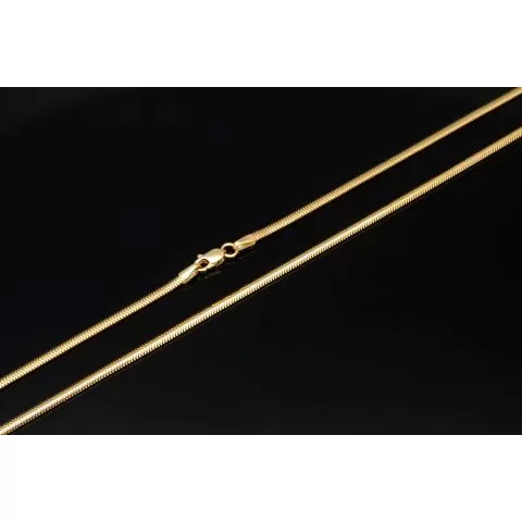 Hochwertige Fischgräten-Halskette aus 14-karätigem 585er Gold mit stilvoller Optik und zeitloser Eleganz für Damen - ca. 50cm, 2mm