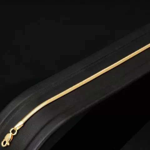 Feines Fischgräten-Goldarmband aus hochwertigem 14K 585 Gold (ca. 18cm Länge, 2mm Breite)