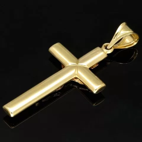 Fein ausgearbeiteter Kruzifix-Anhänger aus 14 585 Bicolor-Gold – glanzvolles Gelbgold akzentuiert mit edlem Weißgold-Korpus