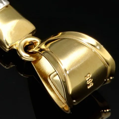 Fein ausgearbeiteter Kruzifix-Anhänger aus 14 585 Bicolor-Gold – glanzvolles Gelbgold akzentuiert mit edlem Weißgold-Korpus