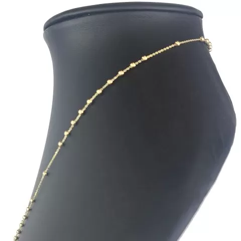 Exklusive Rosenkranz-Y-Kette mit kleinem Amulett und Jesuskreuz aus 14K 585 Gold (Gelbgold mit Nuancen Weißgold - ca. 4,6 g)