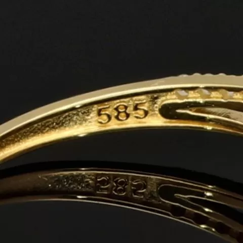 Kunstvoll designter Infinity-Herz-Ring für Damen aus hochwertigem 14K 585er Gold mit funkelnden Zirkonia besetzt ca. RG 58