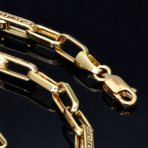 Designer-Ankerkette im Greco-Stil aus 585er Gelbgold (14k)- 64cm lang, 4,3 mm breit, 10,8g