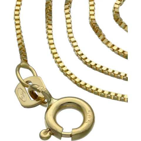 Sehr feine Venezianerkette aus 585 (14k) Gelbgold für Damen (45 cm Länge)