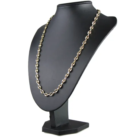 hochwertige Bohnenkette aus 585er (14 Karat) Gelbgold (ca. 66 cm; 20,8g, 7mm)