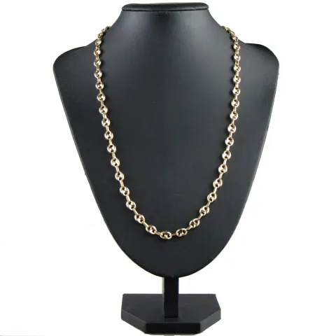 hochwertige Bohnenkette aus 585er (14 Karat) Gelbgold (ca. 66 cm; 20,8g, 7mm)