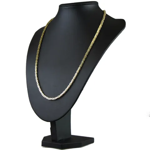 voll massive Königskette aus hochwertigem 585er Gold (14 Karat) in 60 cm Länge; ca. 3,3 mm breit (ca. 44,7g) - Made in Germany - Mit FBM - Stempel