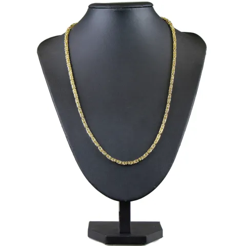 voll massive Königskette aus hochwertigem 585er Gold (14 Karat) in 60 cm Länge; ca. 3,3 mm breit (ca. 44,7g) - Made in Germany - Mit FBM - Stempel