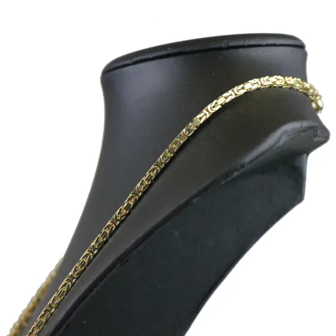 voll massive Königskette aus hochwertigem 585er Gold (14 Karat) in 60 cm Länge; ca. 3,3 mm breit (ca. 44,7g) - Made in Germany - Mit FBM - Stempel