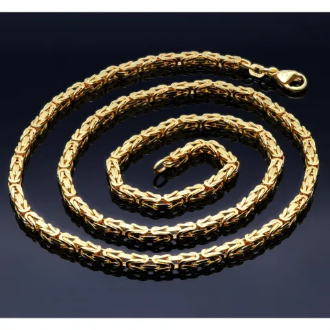 voll massive Königskette aus hochwertigem 585er Gold (14 Karat) in 60 cm Länge; ca. 3,3 mm breit (ca. 44,7g) - Made in Germany - Mit FBM - Stempel