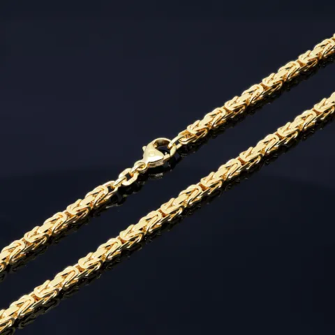 voll massive Königskette aus hochwertigem 585er Gold (14 Karat) in 60 cm Länge; ca. 3,3 mm breit (ca. 44,7g) - Made in Germany - Mit FBM - Stempel