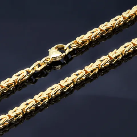 voll massive Königskette aus hochwertigem 585er Gold (14 Karat) in 60 cm Länge; ca. 3,3 mm breit (ca. 44,7g) - Made in Germany - Mit FBM - Stempel