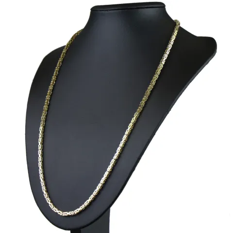 massive Premium - Königskette aus hochwertigem 14K Gold (585) in 65 cm Länge; ca. 3,3 mm breit - Made in Germany mit FBM Stempel