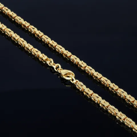 massive Premium - Königskette aus hochwertigem 14K Gold (585) in 65 cm Länge; ca. 3,3 mm breit - Made in Germany mit FBM Stempel