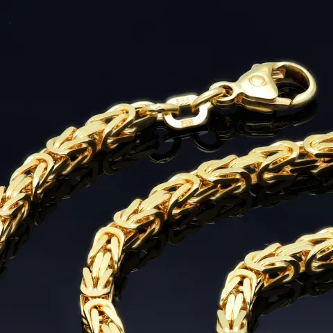 50cm lange Königskette aus voll massivem 585 Gold (14 Karat); ca. 3,2 mm breit (ca. 37,6g) - Made in Germany mit FBM Stempel