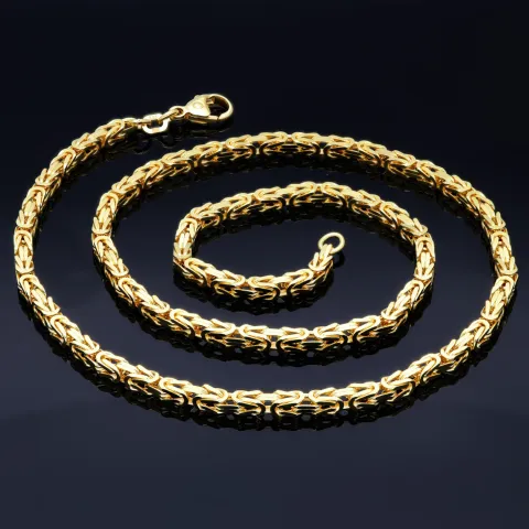 50cm lange Königskette aus voll massivem 585 Gold (14 Karat); ca. 3,2 mm breit (ca. 37,6g) - Made in Germany mit FBM Stempel