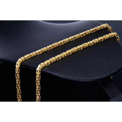 50cm lange Königskette aus voll massivem 585 Gold (14 Karat); ca. 3,2 mm breit (ca. 37,6g) - Made in Germany mit FBM Stempel
