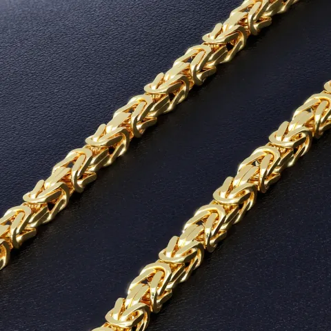 50cm lange Königskette aus voll massivem 585 Gold (14 Karat); ca. 3,2 mm breit (ca. 37,6g) - Made in Germany mit FBM Stempel
