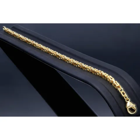 Massives Königsarmband aus Gold (585er 14k Gelbgold) mit FBM - Stempel, ca. 3,3 mm Breite, ca. 21cm lang