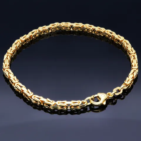Massives Königsarmband aus Gold (585er 14k Gelbgold) mit FBM - Stempel, ca. 3,3 mm Breite, ca. 21cm lang