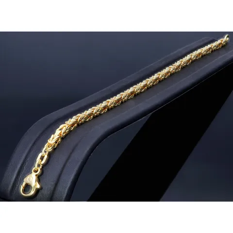Massives Königsarmband aus Gold (585er 14k Gelbgold) mit FBM - Stempel, ca. 3,3 mm Breite, ca. 21cm lang