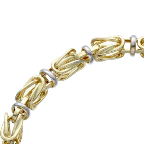 Goldenes bicolor Königsarmband (585er 14k), 5,5mm breit, 19cm lang