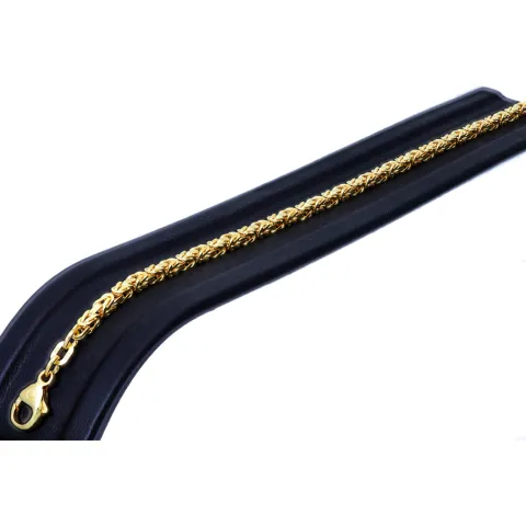 Massives Königsarmband aus Gold (585er 14k Gold), ca. 3mm Breite, ca. 21cm lang, ca. 11,8 g - Made in Germany !