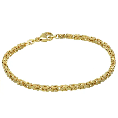 Massives Königsarmband aus Gold (585er 14k Gold), ca. 3mm Breite, ca. 21cm lang, ca. 11,8 g - Made in Germany !
