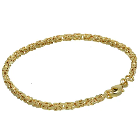Massives Königsarmband aus Gold (585er 14k Gold), ca. 3mm Breite, ca. 21cm lang, ca. 11,8 g - Made in Germany !