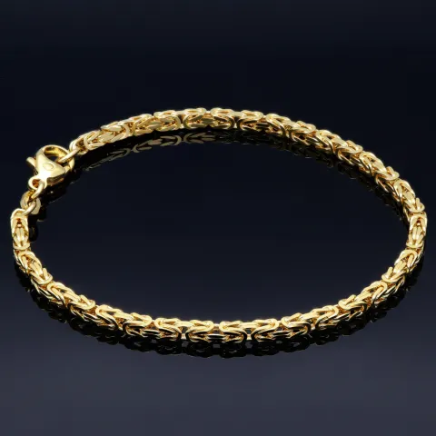Massives Königsarmband aus Gold (585er 14k Gold), ca. 3mm Breite, ca. 21cm lang, ca. 11,8 g - Made in Germany !