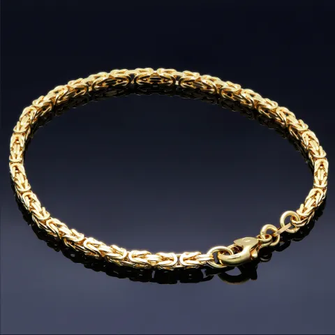 Massives Königsarmband aus Gold (585er 14k Gold), ca. 3mm Breite, ca. 21cm lang, ca. 11,8 g - Made in Germany !