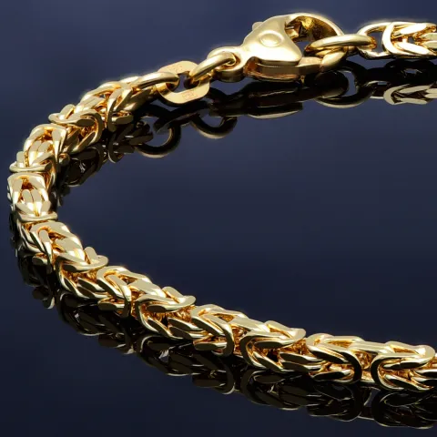 Massives Königsarmband aus Gold (585er 14k Gold), ca. 3mm Breite, ca. 21cm lang, ca. 11,8 g - Made in Germany !