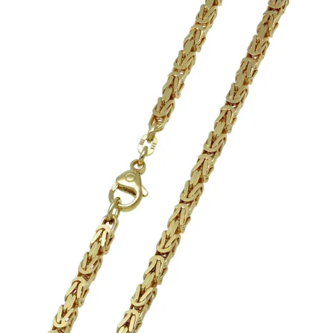 Massive Premium-Königskette aus hochwertigem 14K Gold (585) in 65 cm Länge; ca. 3mm breit (ca. 36,4g) - Made in Germany mit FBM Stempel