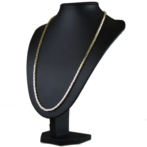 Massive Premium-Königskette aus hochwertigem 14K Gold (585) in 65 cm Länge; ca. 3mm breit (ca. 36,4g) - Made in Germany mit FBM Stempel