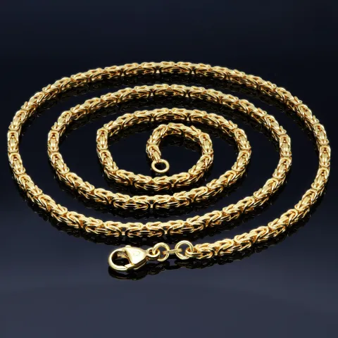 Massive Premium-Königskette aus hochwertigem 14K Gold (585) in 65 cm Länge; ca. 3mm breit (ca. 36,4g) - Made in Germany mit FBM Stempel
