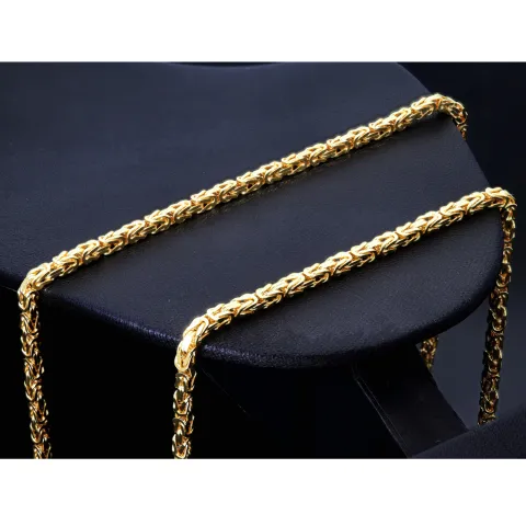 Massive Premium-Königskette aus hochwertigem 14K Gold (585) in 65 cm Länge; ca. 3mm breit (ca. 36,4g) - Made in Germany mit FBM Stempel