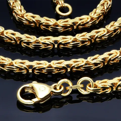 Massive Premium-Königskette aus hochwertigem 14K Gold (585) in 65 cm Länge; ca. 3mm breit (ca. 36,4g) - Made in Germany mit FBM Stempel