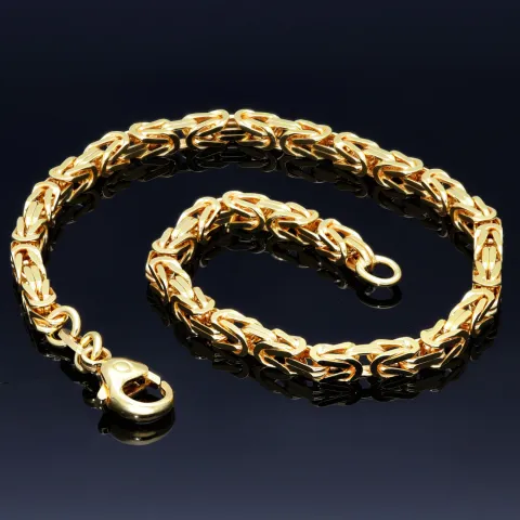 Massives Königsarmband aus Gold (585er 14k Gold), ca. 3,3 mm Breite, ca. 22cm lang, ca. 13,6g - mit FBM Stempel