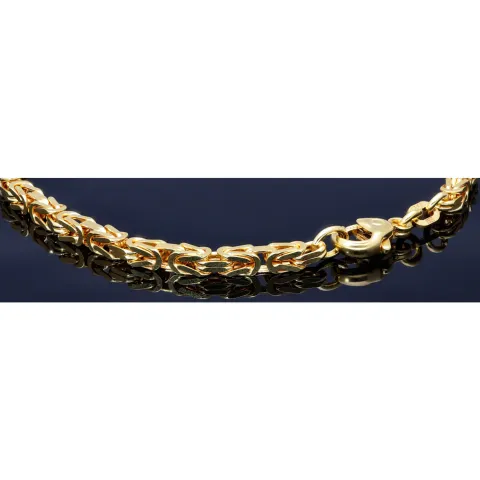Massives Königsarmband aus Gold (585er 14k Gold), ca. 3,3 mm Breite, ca. 22cm lang, ca. 13,6g - mit FBM Stempel