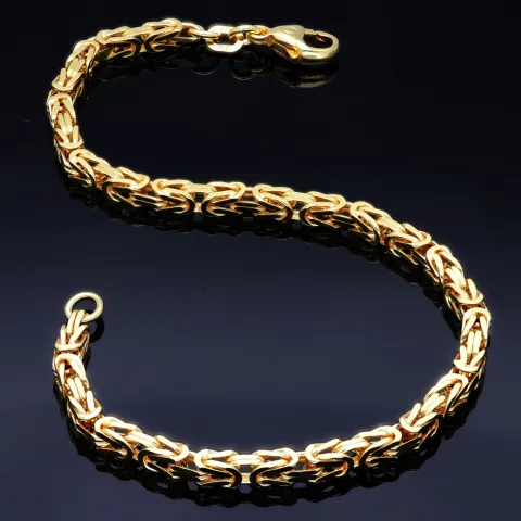 Massives Königsarmband aus Gold (585er 14k Gold), ca. 3,3 mm Breite, ca. 23cm lang, ca. 16,6g - Made in Germany