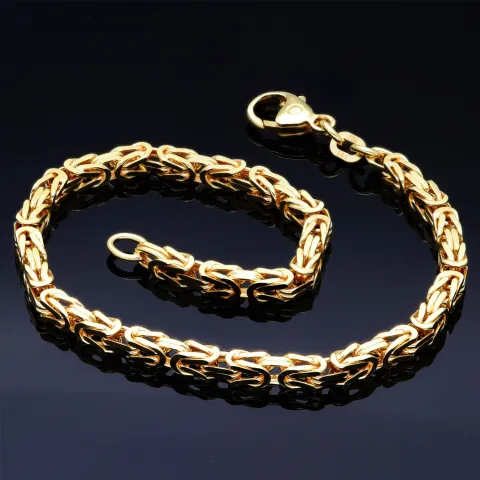 Massives Königsarmband aus Gold (585er 14k Gold), ca. 3,3 mm Breite, ca. 23cm lang, ca. 16,6g - Made in Germany