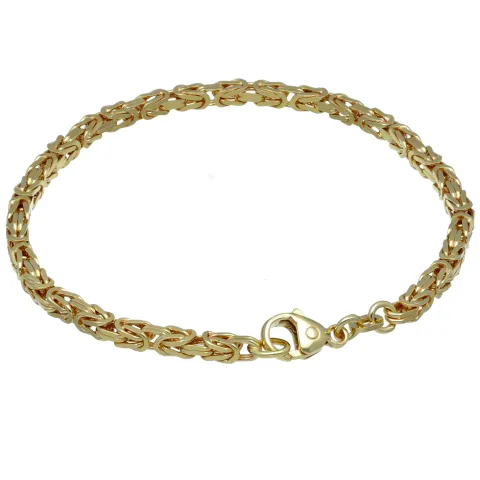Massives Königsarmband aus Gold (585er 14k Gold), ca. 3,3 mm Breite, ca. 23cm lang, ca. 16,6g - Made in Germany