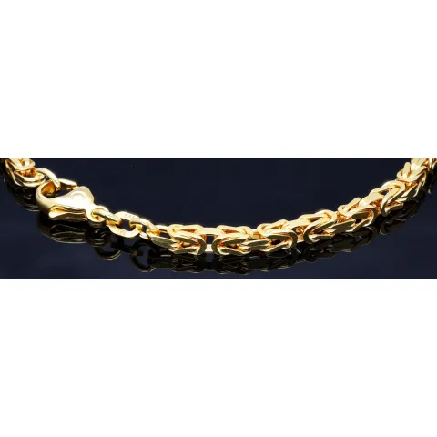 Massives Königsarmband aus Gold (585er 14k Gold), ca. 3,3 mm Breite, ca. 23cm lang, ca. 16,6g - Made in Germany