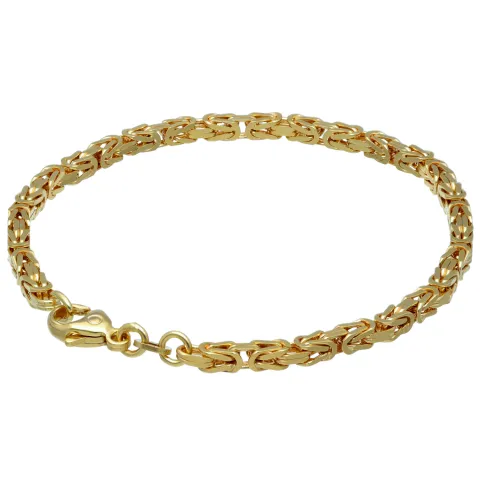 Massives Königsarmband aus Gold (585er 14k Gold), ca. 3,3 mm Breite, ca. 23cm lang, ca. 16,6g - Made in Germany