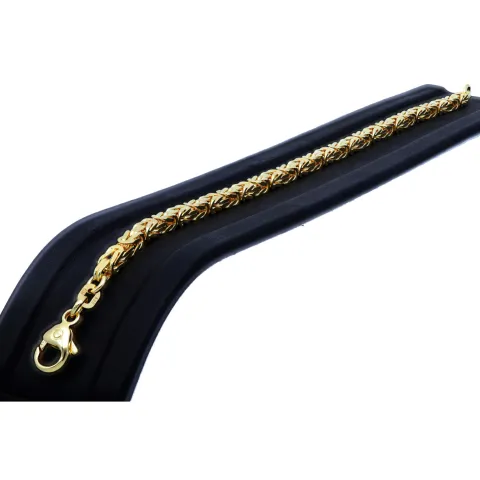 Massives Königsarmband aus Gold (585er 14k Gold), ca. 3,3 mm Breite, ca. 20cm lang, ca. 14,4g