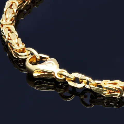 Massives Königsarmband aus Gold (585er 14k Gold), ca. 3,3 mm Breite, ca. 20cm lang, ca. 14,4g