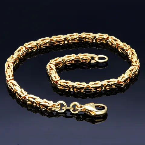 Massives Königsarmband aus Gold (585er 14k Gold), ca. 3,3 mm Breite, ca. 20cm lang, ca. 14,4g